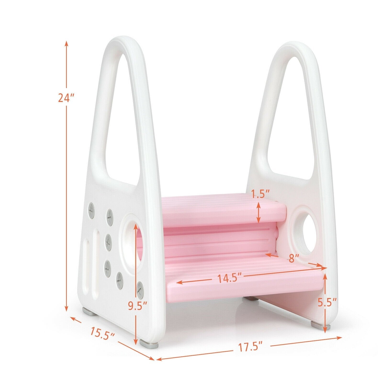 Kids Step Stool Learning Helper with Armrest for Kitchen Toilet Potty Training, Pink Toddler & Kids Furniture   at Gallery Canada