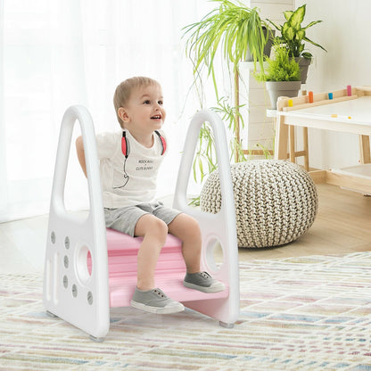 Kids Step Stool Learning Helper with Armrest for Kitchen Toilet Potty Training, Pink Toddler & Kids Furniture   at Gallery Canada