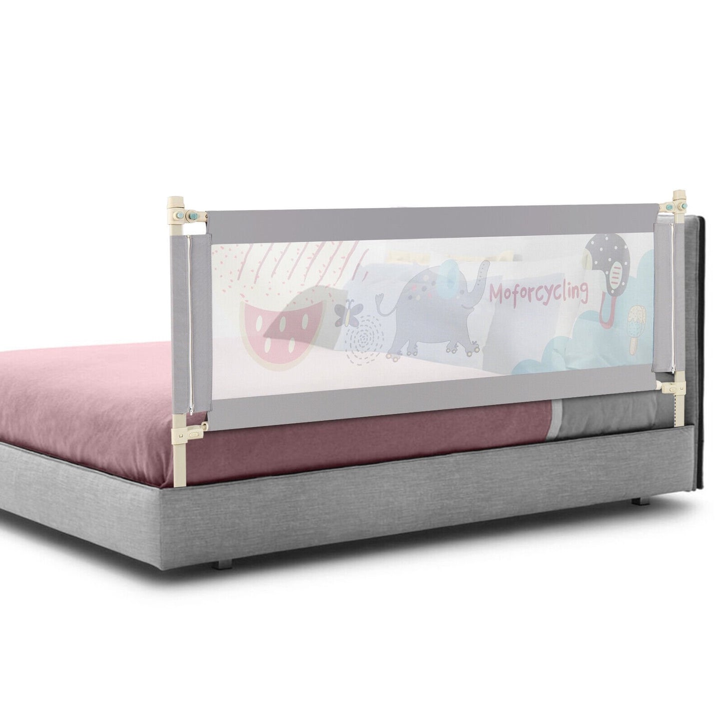 Vertical Lifting Baby Bed Rail with Lock-L, Gray Bed Rails   at Gallery Canada