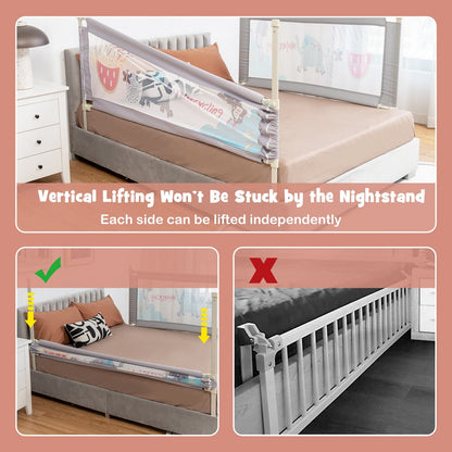 Vertical Lifting Baby Bed Rail with Lock-L, Gray Bed Rails   at Gallery Canada