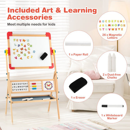 3-in-1 Wooden Art Easel for Kids with Drawing Paper Roll, Multicolor Art Easels   at Gallery Canada