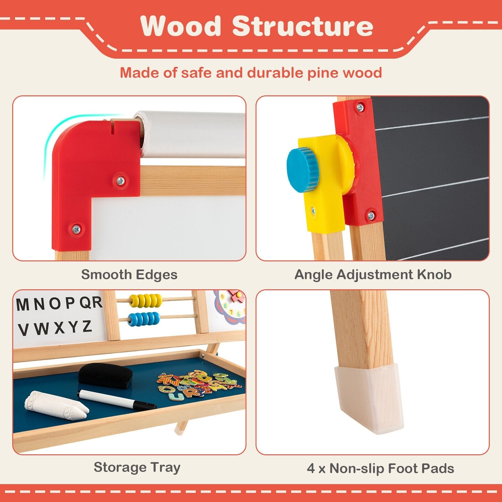 3-in-1 Wooden Art Easel for Kids with Drawing Paper Roll, Multicolor Art Easels   at Gallery Canada