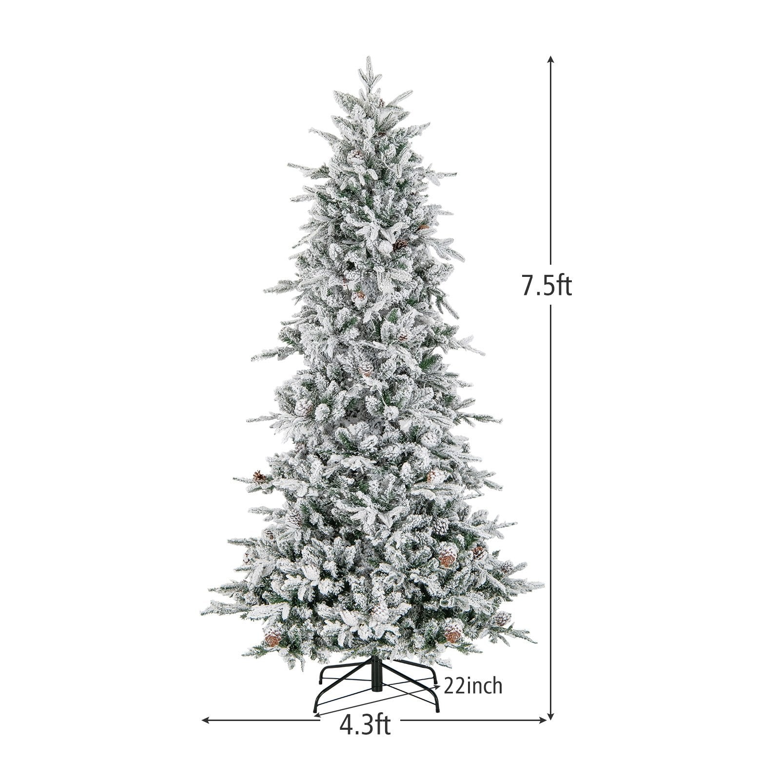 6/7.5 Feet Pre-lit Artificial Christmas Tree-7.5 ft, Green Christmas Tree   at Gallery Canada