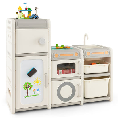 Multipurpose Toy Chest and Bookshelf with Magnetic Whiteboard, Gray Kids Storage   at Gallery Canada