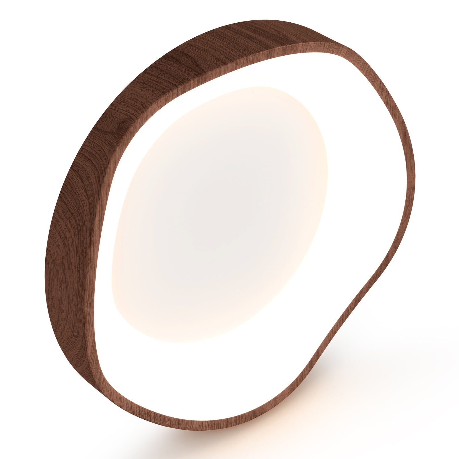 24W Modern LED Mount Ceiling Light with Wood Pattern and Metal Frame, Brown Ceiling Lights at Gallery Canada