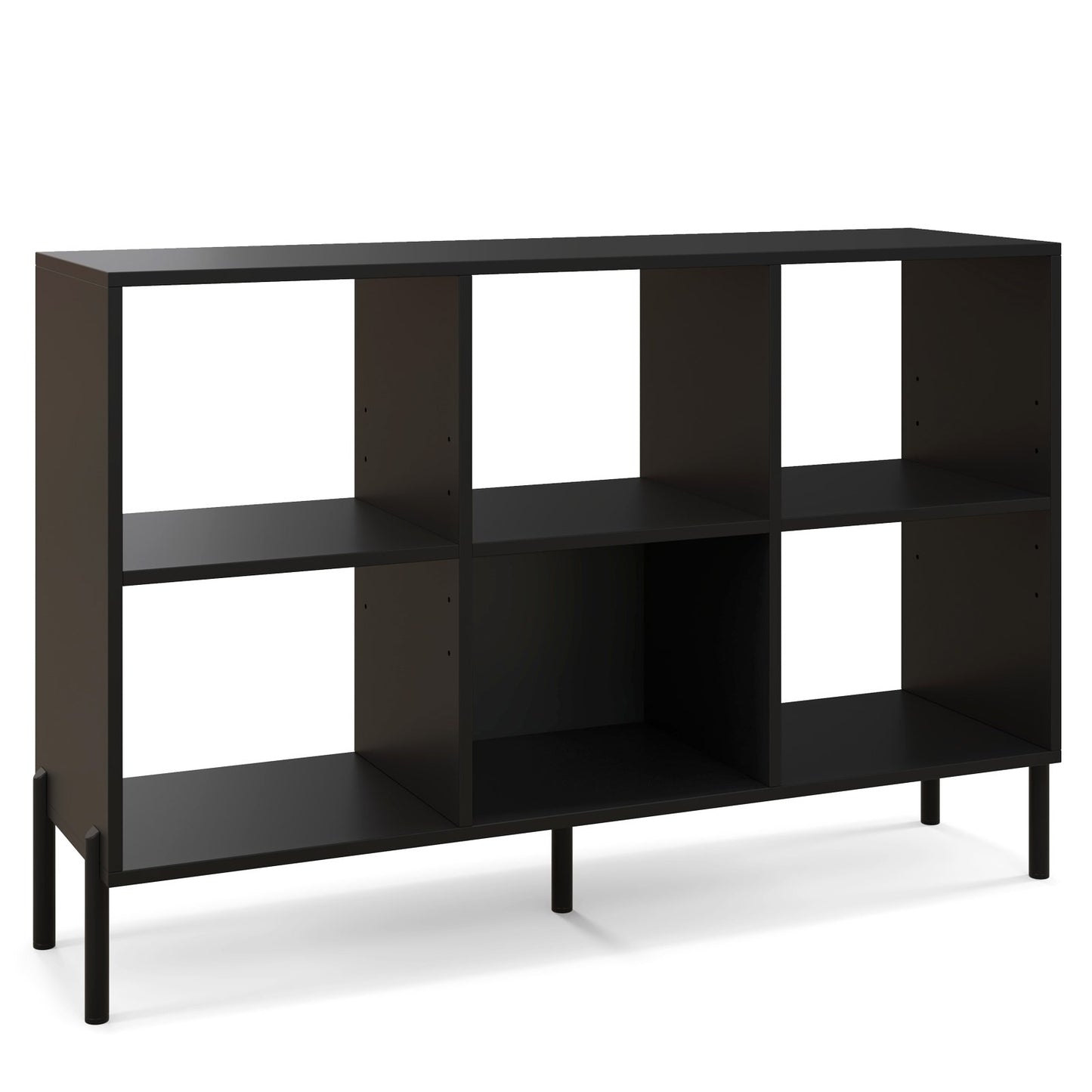 Open-Back Bookshelf with Drawer for Study, Black - Gallery Canada