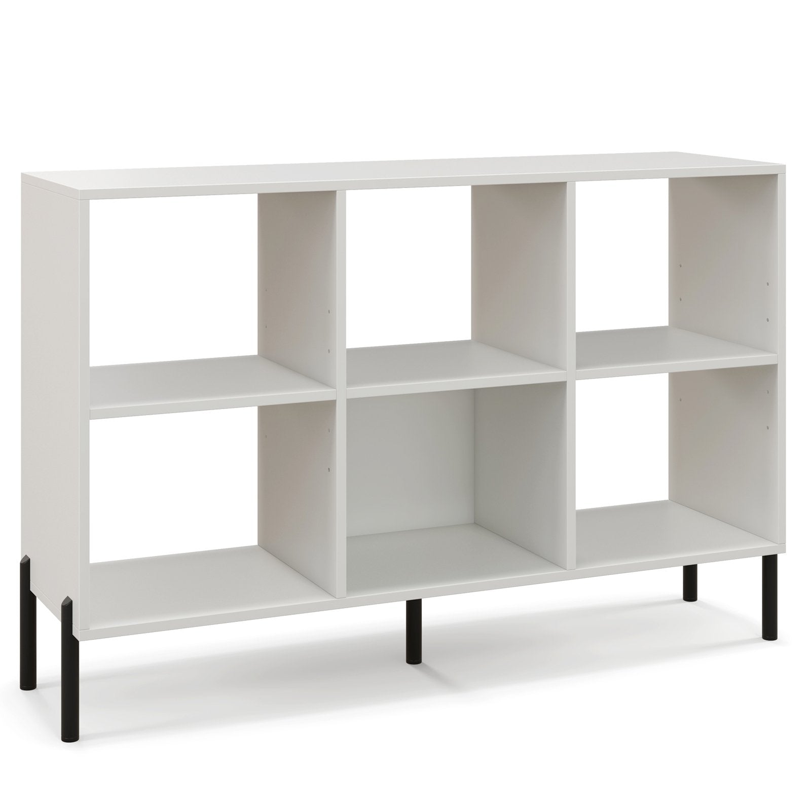 Open-Back Bookshelf with Drawer for Study, White Bookcases   at Gallery Canada