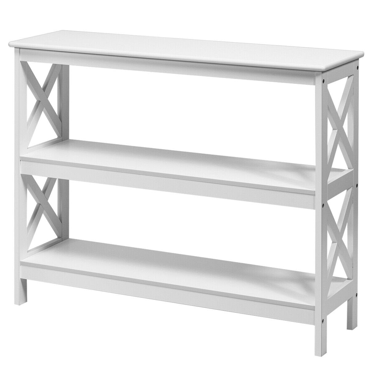 3-Tier Console X-Design Sofa Side Accent Table, White Console Tables   at Gallery Canada