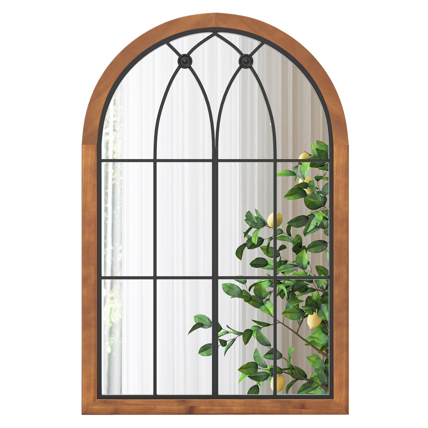 Arched Window Finished Mirror with Back Board, Natural Wall Mirrors   at Gallery Canada