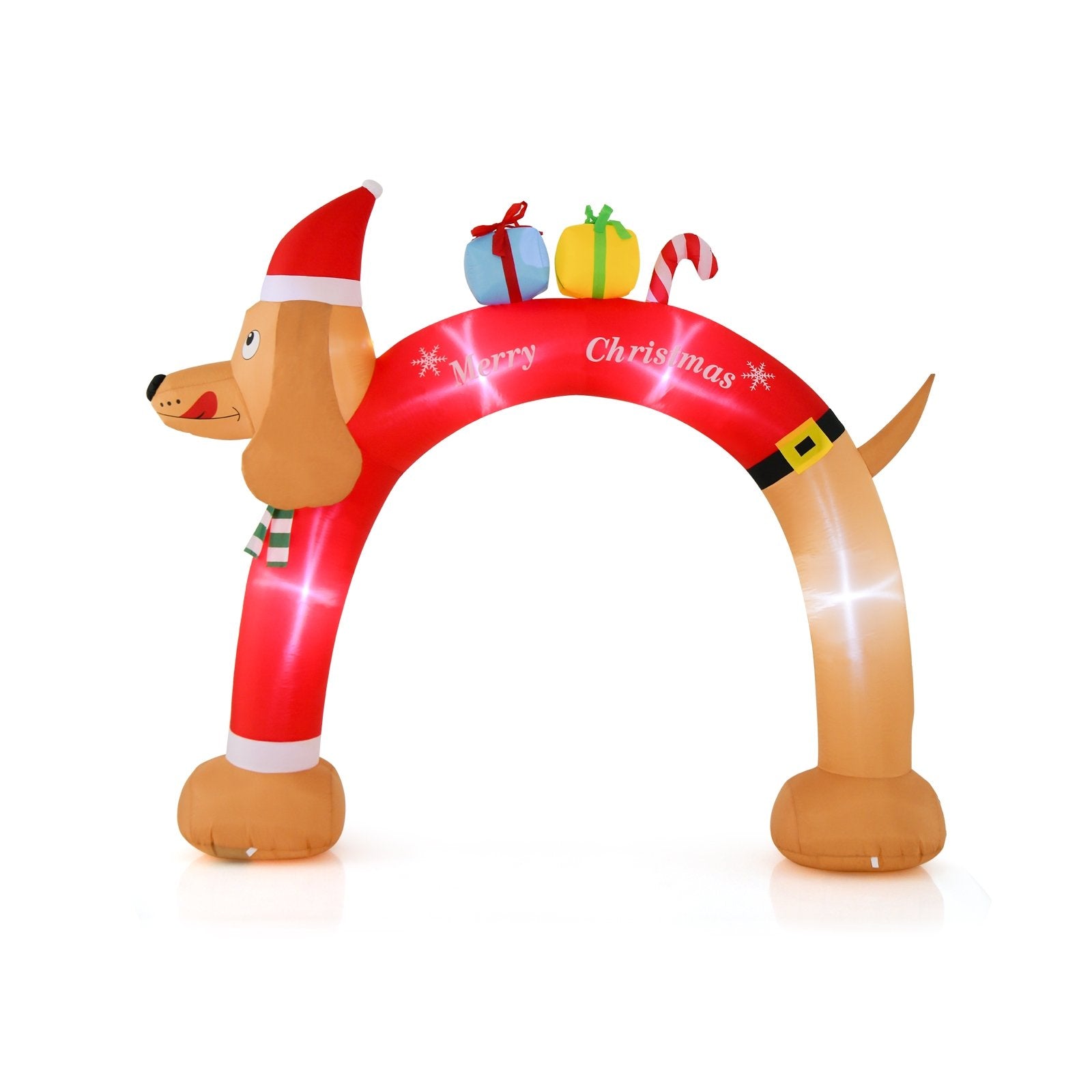 8 Feet Lighted Inflatable Christmas Dachshund Arch with Air Blower, Multicolor Christmas Inflatables   at Gallery Canada