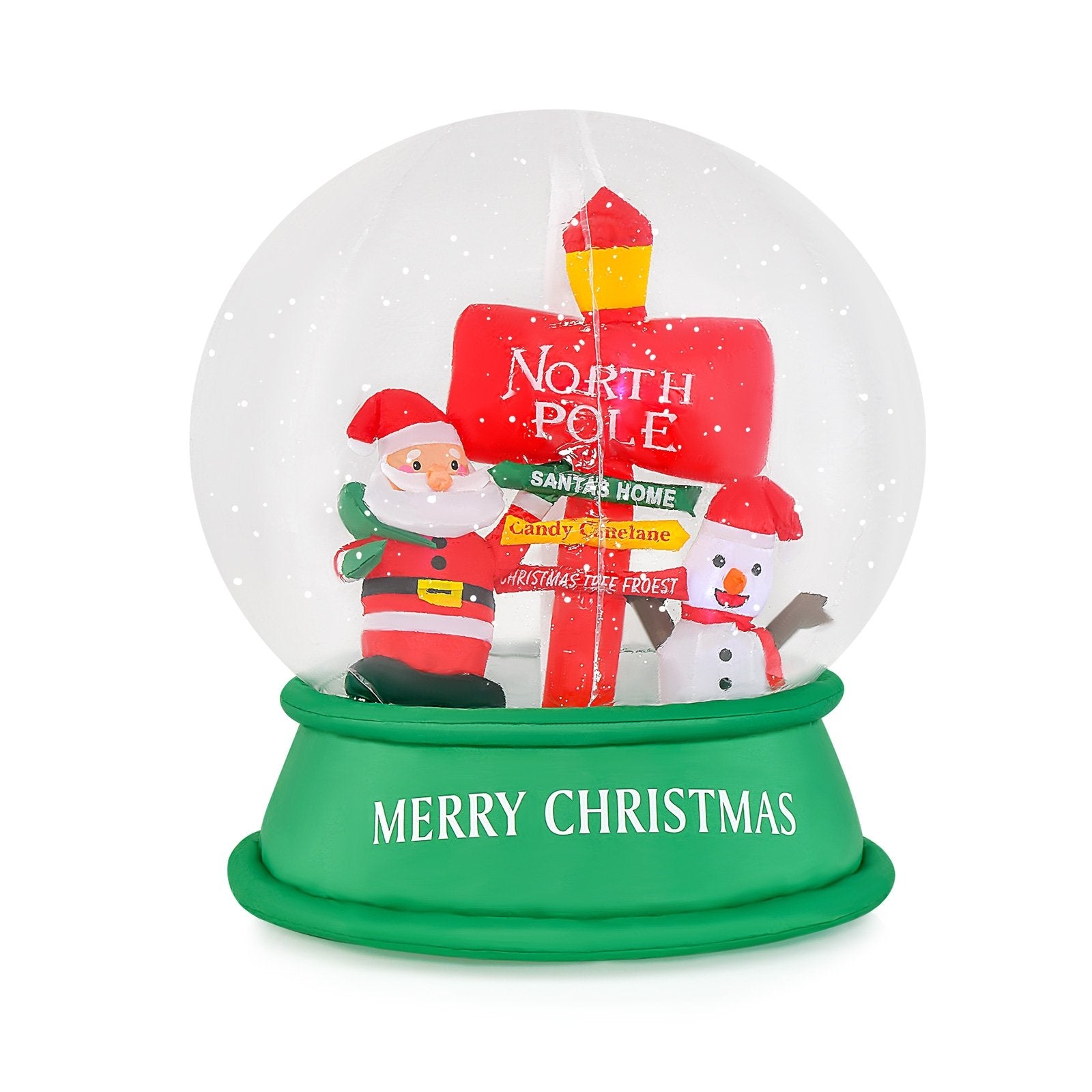 4 Feet Christmas Inflatable Snow Globe with Santa Snowman Road Sign, Multicolor Christmas Inflatables   at Gallery Canada