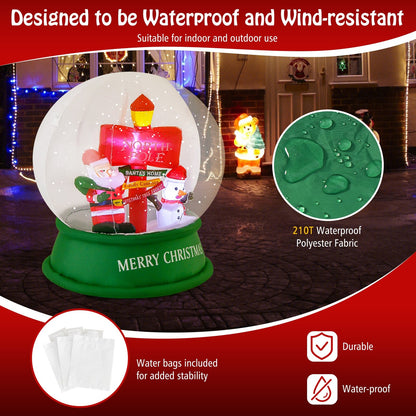 4 Feet Christmas Inflatable Snow Globe with Santa Snowman Road Sign, Multicolor Christmas Inflatables   at Gallery Canada