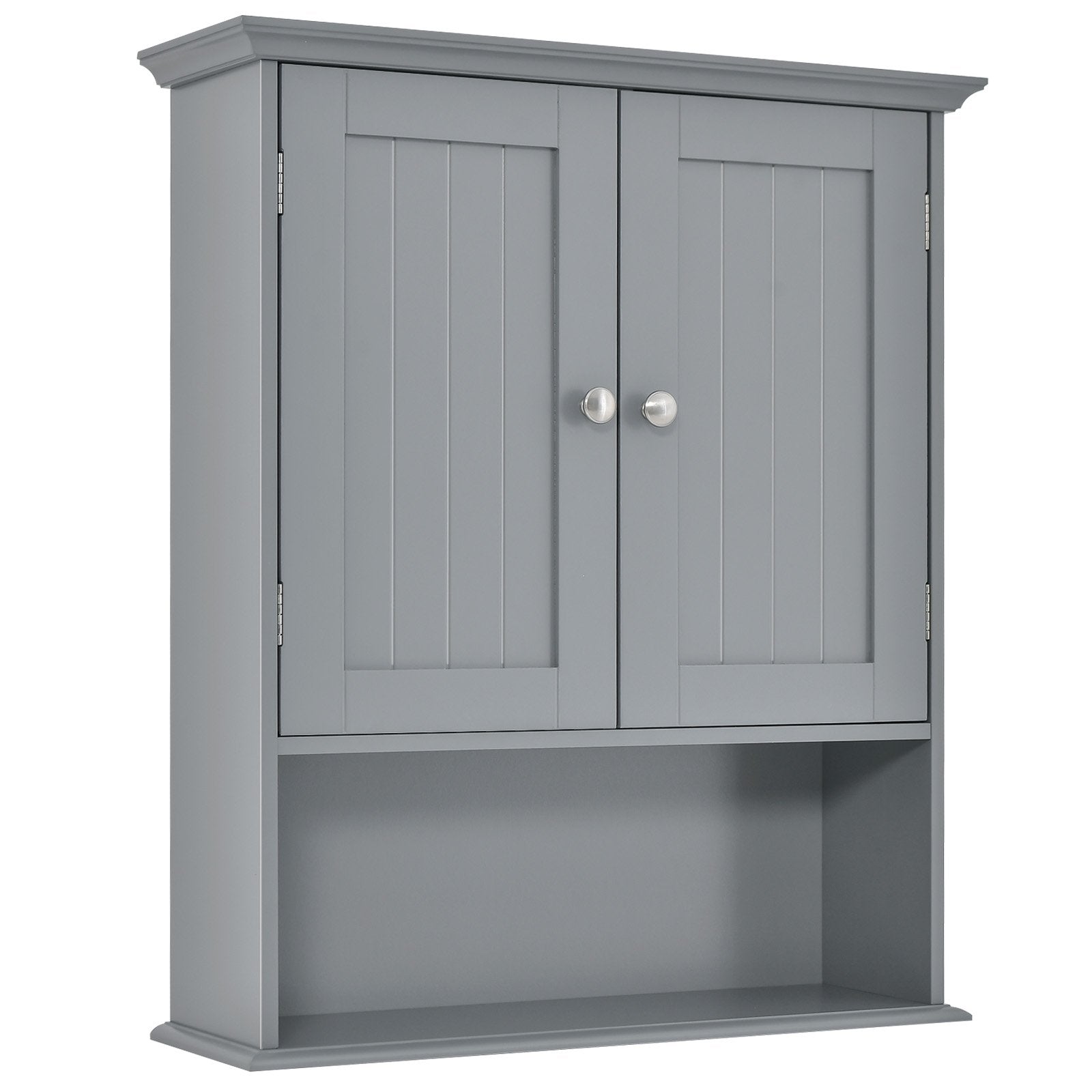 Wall Mount Bathroom Cabinet Storage Organizer with Doors and Shelves, Gray Wall Cabinets   at Gallery Canada