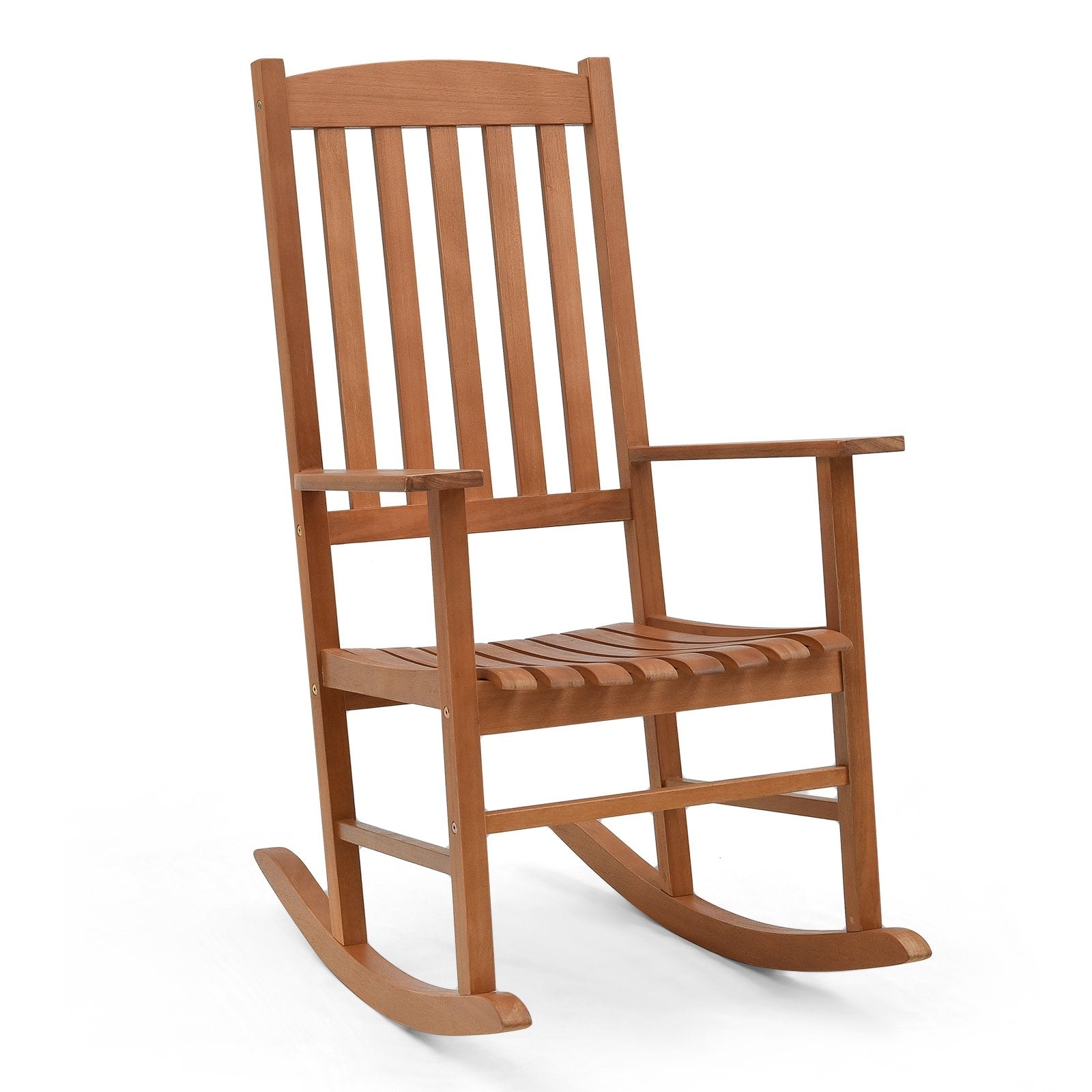 Eucalyptus Wood Rocker Chair with Stable and Safe Rocking Base for Garden, Natural Patio Rocking Chairs & Gliders   at Gallery Canada