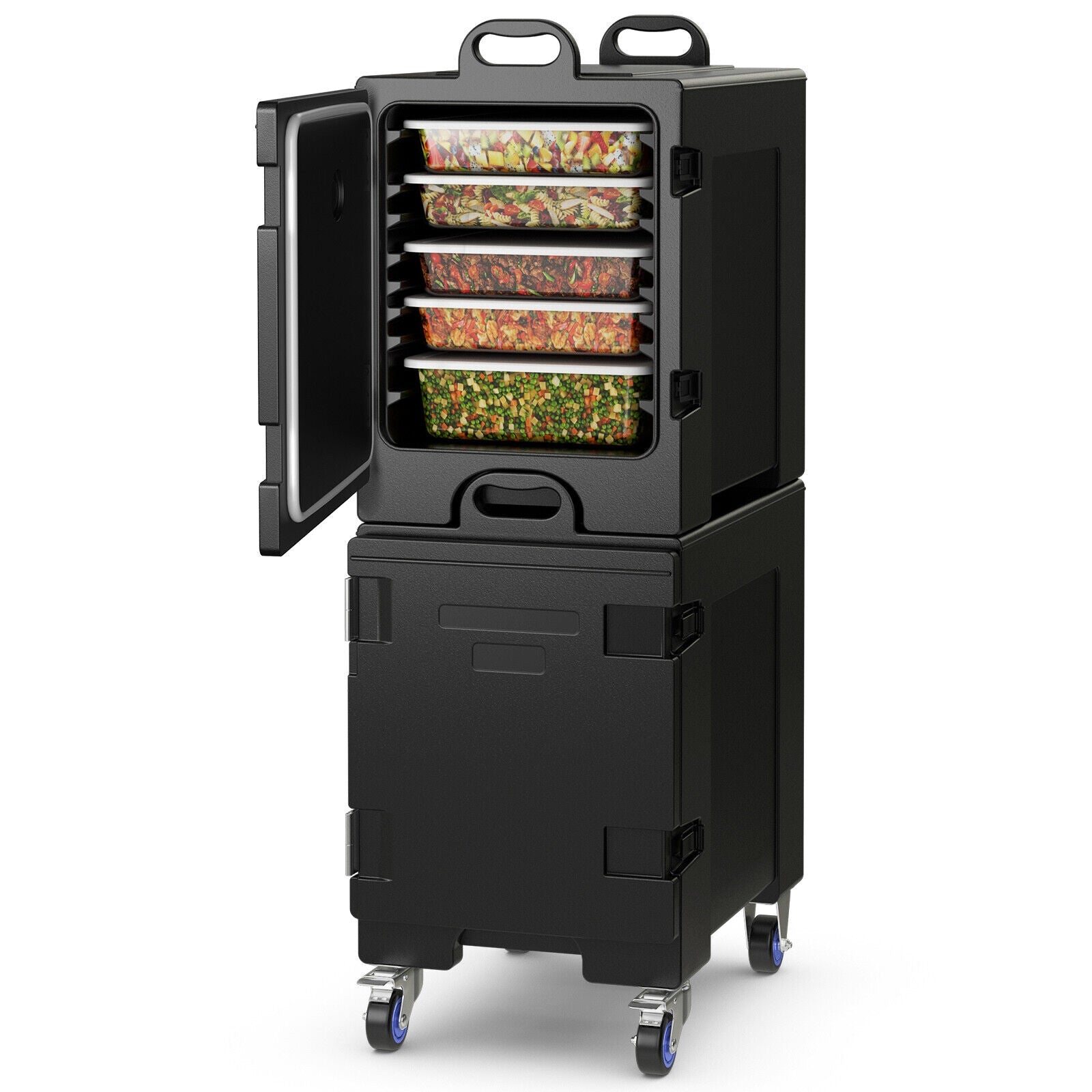 2 Pieces 81 Quart Insulated Food Pan Carrier Stackable, Black Food Warmers & Burners at Gallery Canada