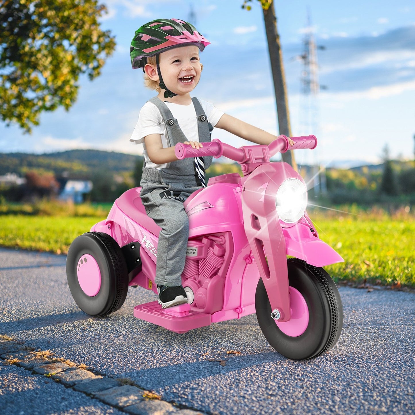 6V Kids Electric Ride on Motorcycle with Bubble Maker and Music, Pink Powered Ride On Toys   at Gallery Canada