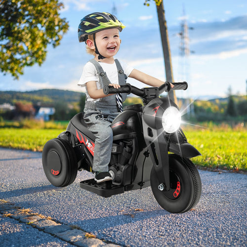 6V Kids Electric Ride on Motorcycle with Bubble Maker and Music, Black