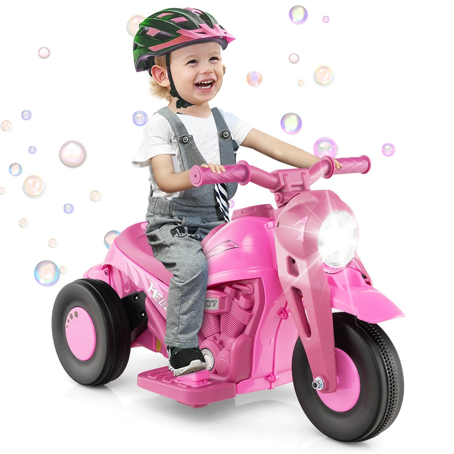 6V Kids Electric Ride on Motorcycle with Bubble Maker and Music, Pink Powered Ride On Toys   at Gallery Canada