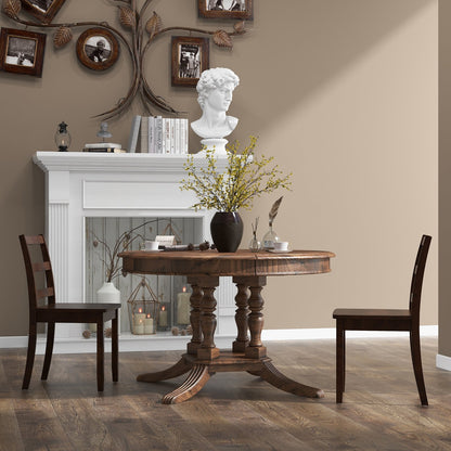 Set of 2 Wood Dining Chairs with Solid Rubber Wood Legs, Brown Dining Chairs   at Gallery Canada