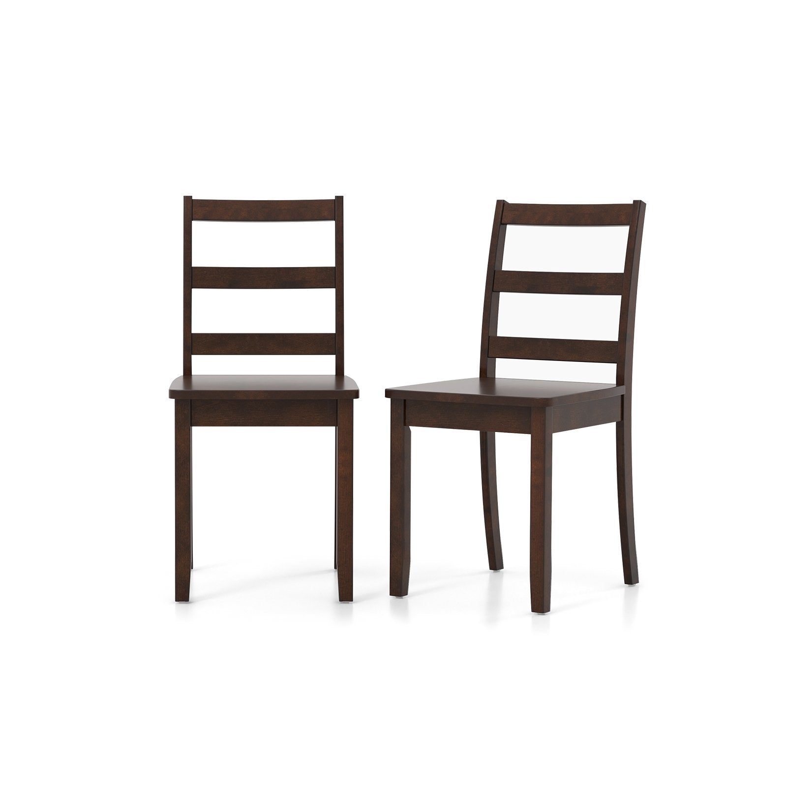 Set of 2 Wood Dining Chairs with Solid Rubber Wood Legs, Brown Dining Chairs   at Gallery Canada