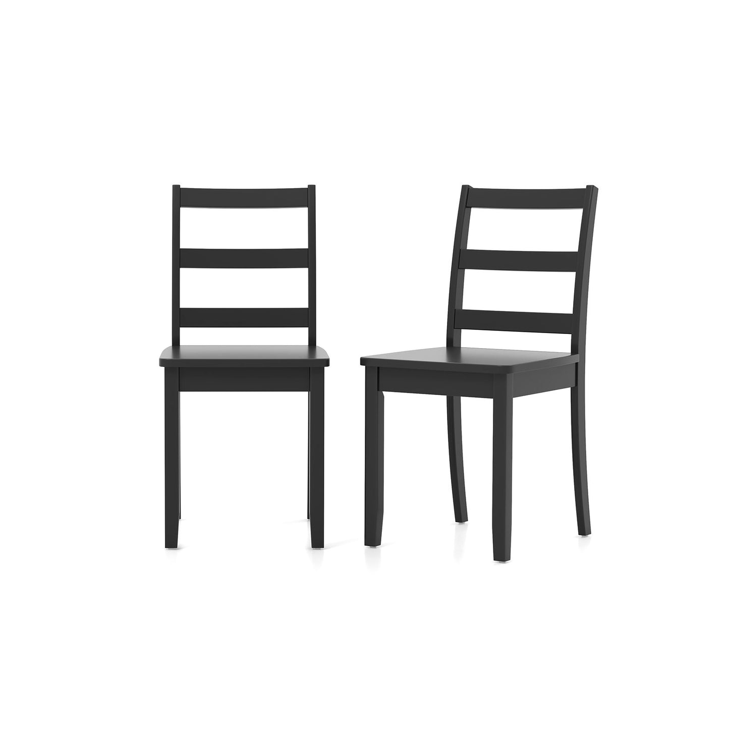 Set of 2 Wood Dining Chairs with Solid Rubber Wood Legs, Black Dining Chairs   at Gallery Canada