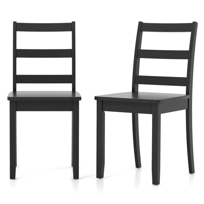 Set of 2 Wood Dining Chairs with Solid Rubber Wood Legs, Black Dining Chairs   at Gallery Canada