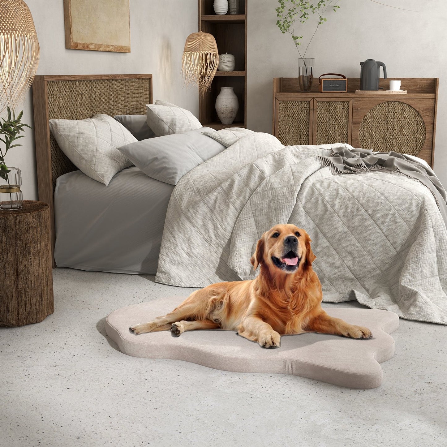 Orthopedic Dog Bed with Memory Foam Support for Large Dogs, Beige Dog Supplies   at Gallery Canada