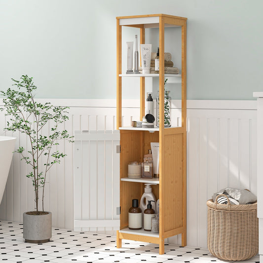 Bathroom Floor Cabinet with Door Shelves Adjustable Shelf, Natural Floor Cabinets   at Gallery Canada