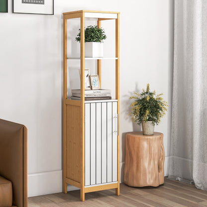 Bathroom Floor Cabinet with Door Shelves Adjustable Shelf, Natural Floor Cabinets   at Gallery Canada