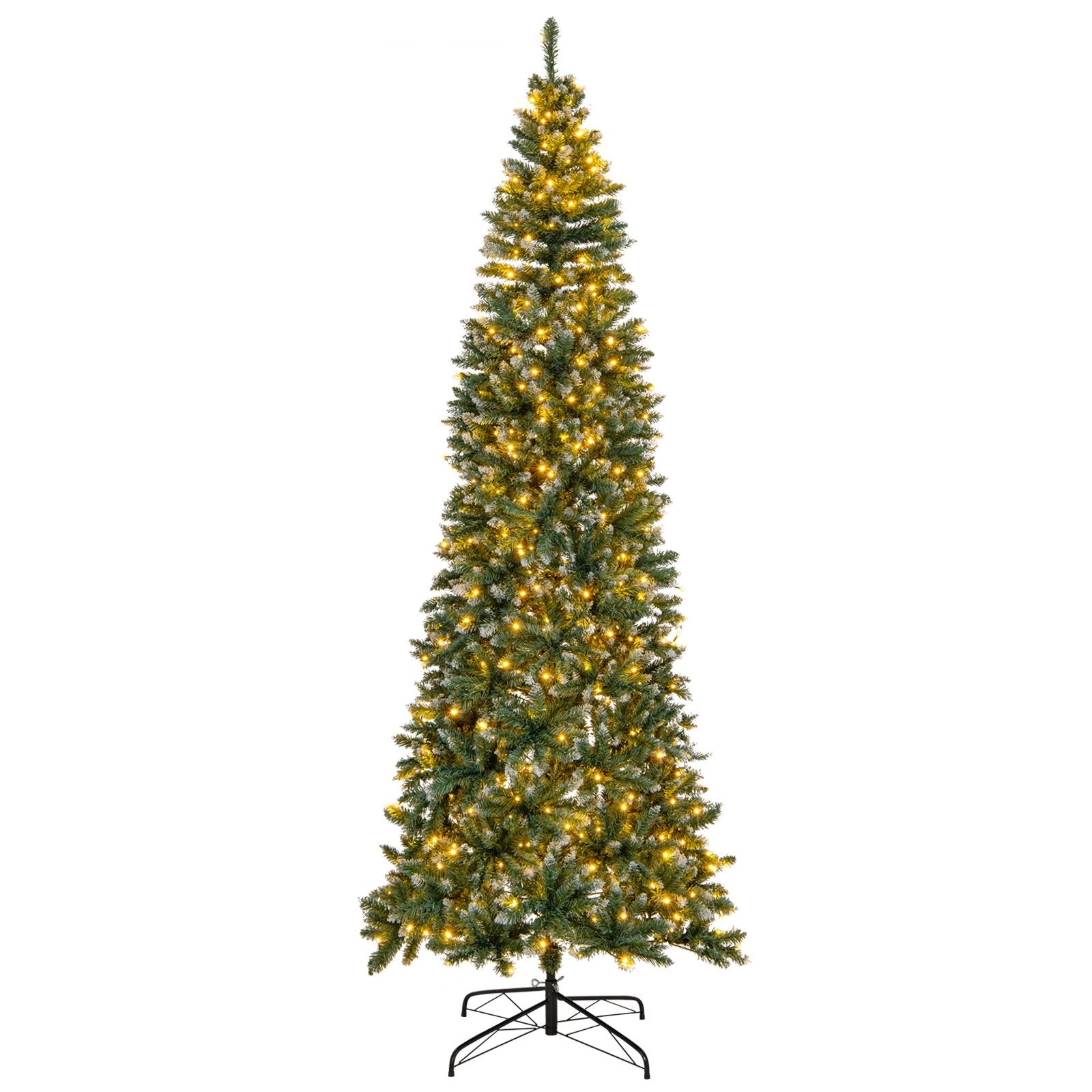 9 FT Pre-Lit Artificial Christmas Tree with 1298 Snowy Branch Tips, Green Christmas Tree   at Gallery Canada