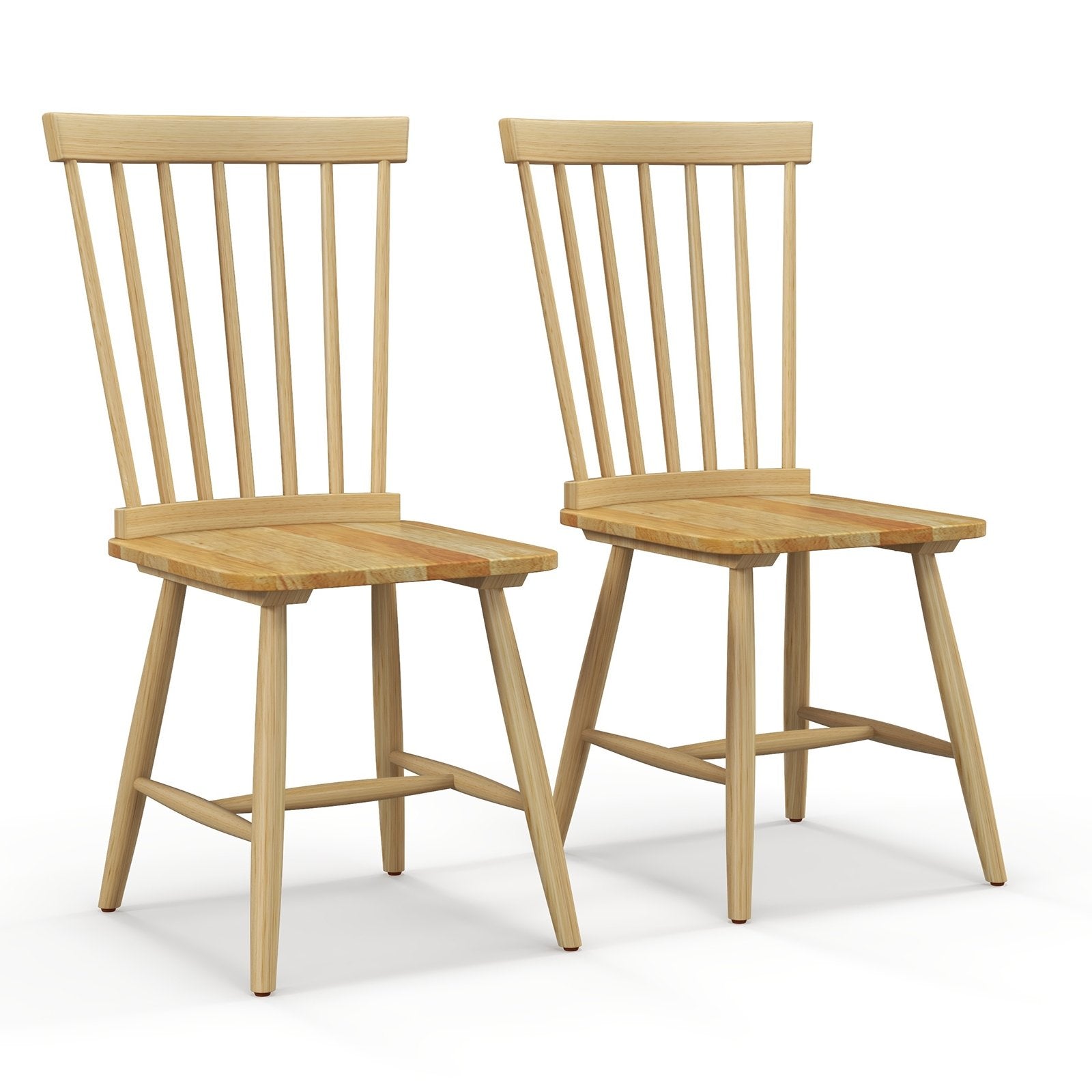 Set of 2 Windsor Dining Chairs with High Spindle Back, Natural Dining Chairs   at Gallery Canada