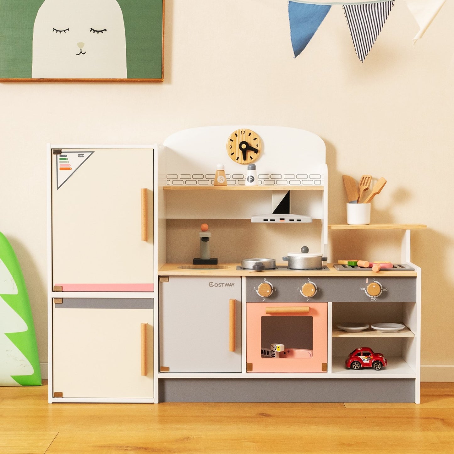 Kids Play Kitchen Set with Realistic Range Hood and Refrigerator Play Kitchen Sets   at Gallery Canada