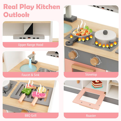 Kids Play Kitchen Set with Realistic Range Hood and Refrigerator Play Kitchen Sets   at Gallery Canada