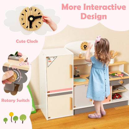 Kids Play Kitchen Set with Realistic Range Hood and Refrigerator Play Kitchen Sets   at Gallery Canada