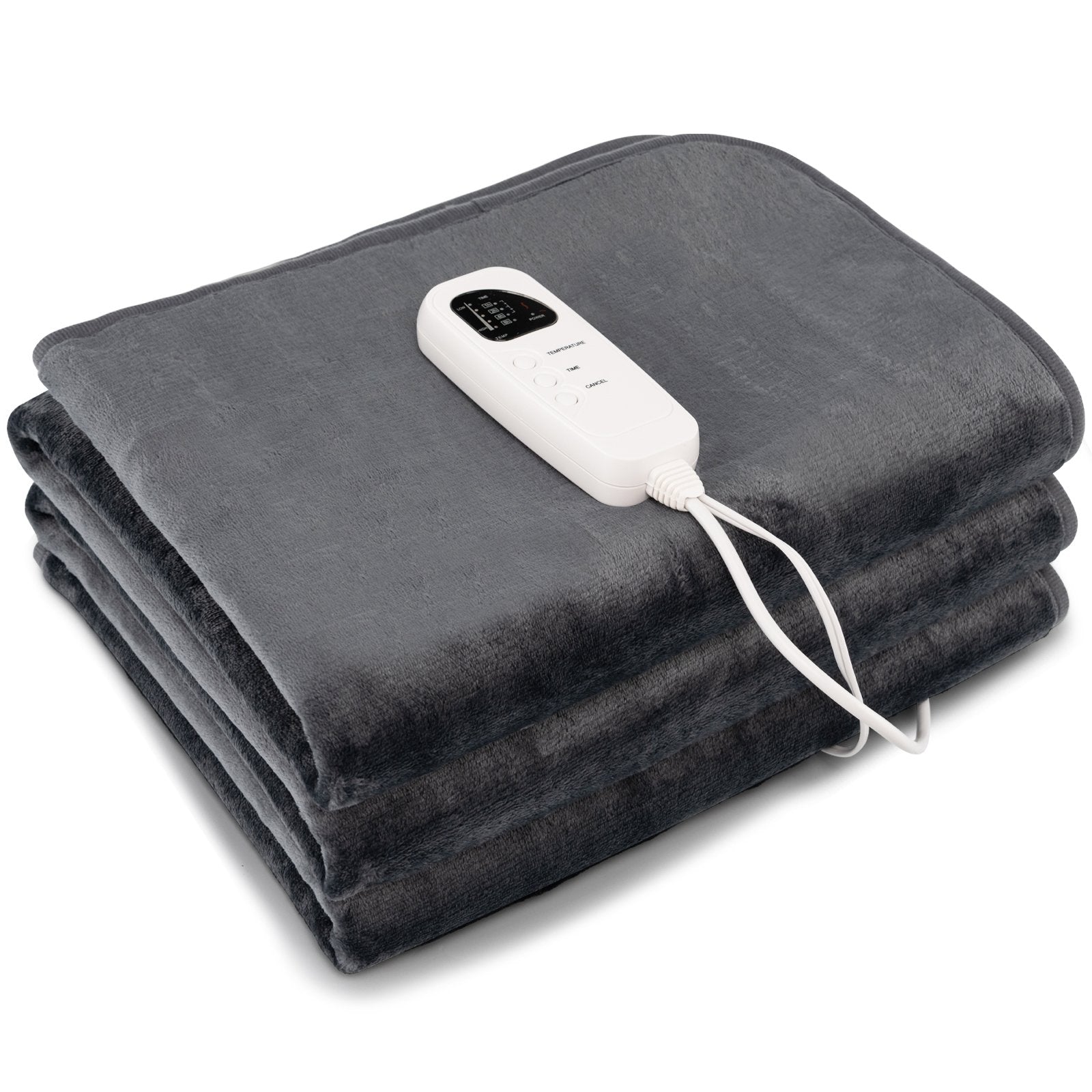 Electric Heated Mattress Pad with 5 Heating Levels and Overheat Protection, Gray Bedroom   at Gallery Canada