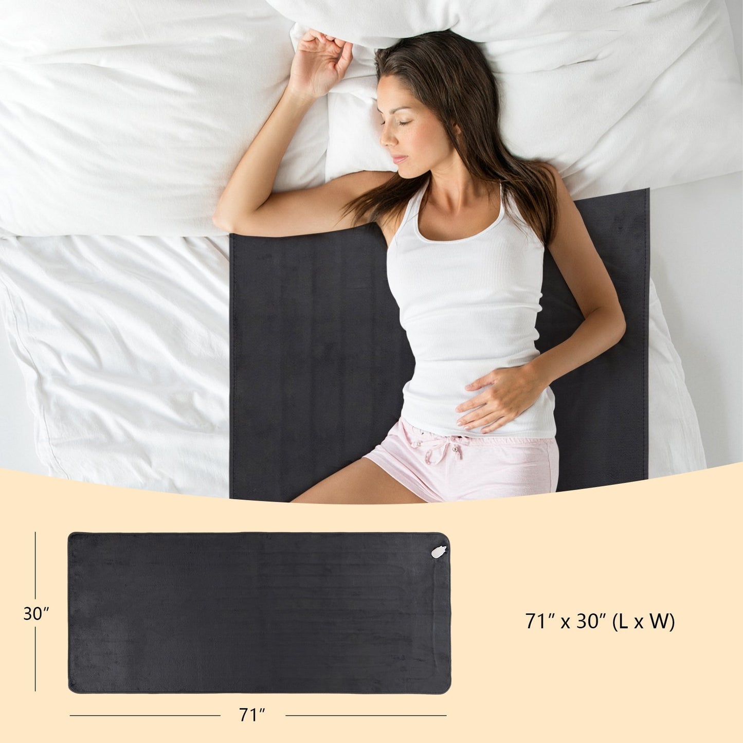 Electric Heated Mattress Pad with 5 Heating Levels and Overheat Protection, Gray Bedroom   at Gallery Canada