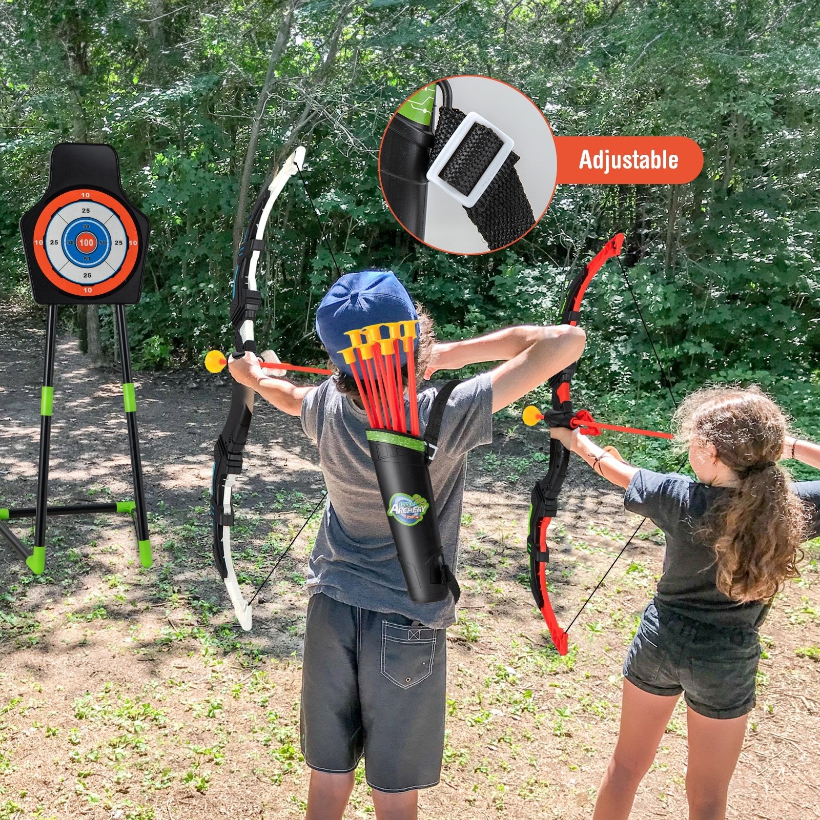 Youth Archery Bow Set with LED Light Up Bow and 20 Suction Cup Arrows for Kids, Multicolor Toy Sports   at Gallery Canada