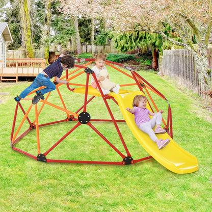 Kids Climbing Dome with Slide and Fabric Cushion for Garden Yard, Orange Climbers & Slides   at Gallery Canada