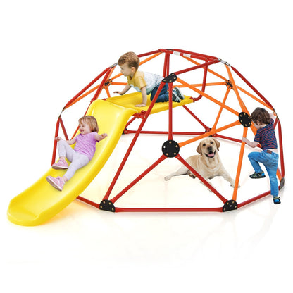 Kids Climbing Dome with Slide and Fabric Cushion for Garden Yard, Orange Climbers & Slides   at Gallery Canada