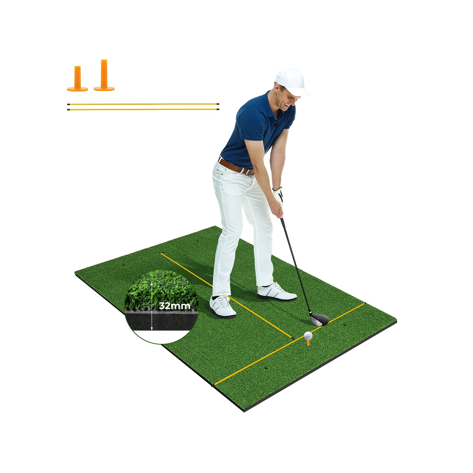 5 x 3 ft Artificial Turf Grass Practice Mat for Indoors and Outdoors-32mm, Green Golf at Gallery Canada