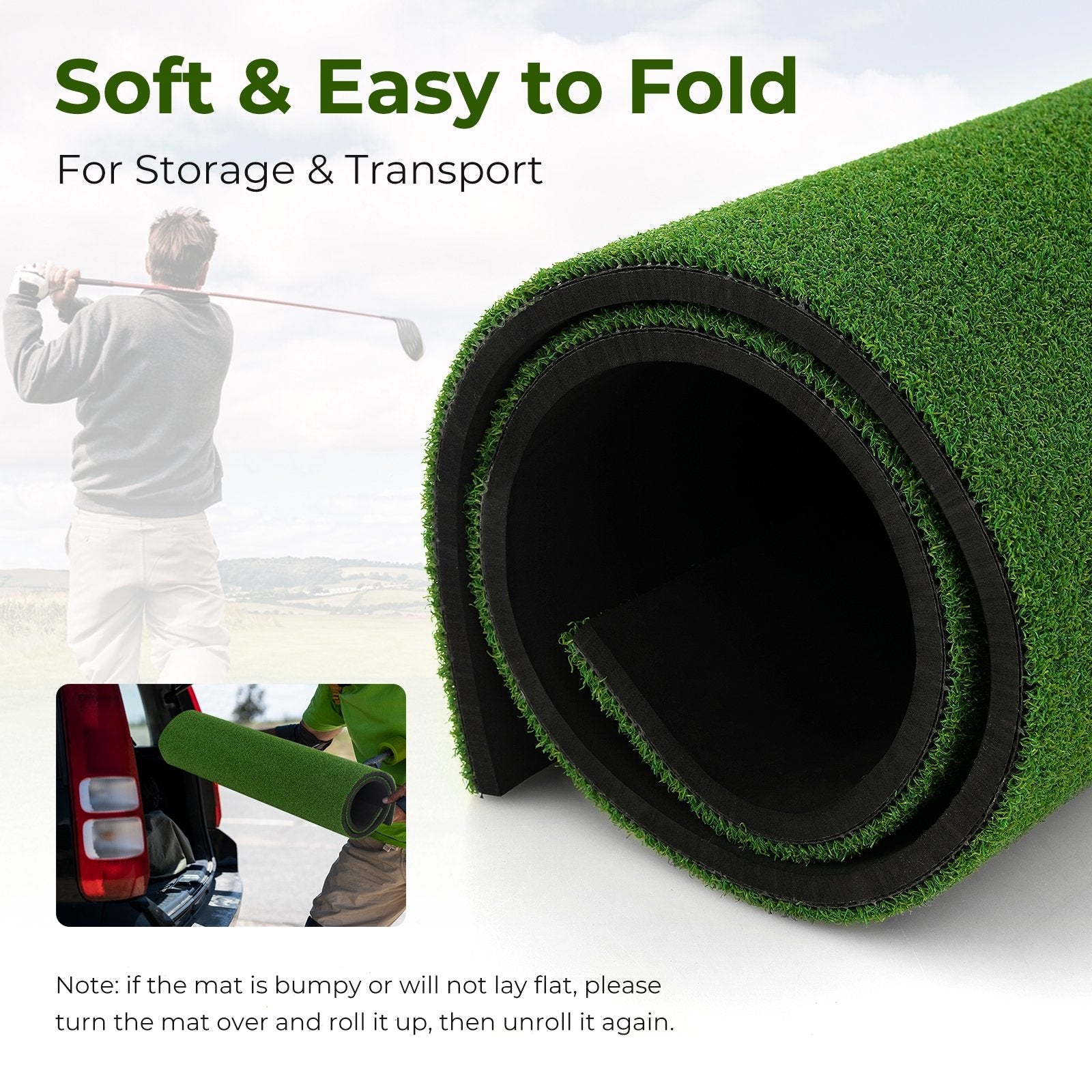5 x 3 ft Artificial Turf Grass Practice Mat for Indoors and Outdoors-32mm, Green Golf   at Gallery Canada