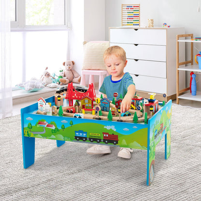 80-Piece Wooden Train Set and Table Learning Toys   at Gallery Canada