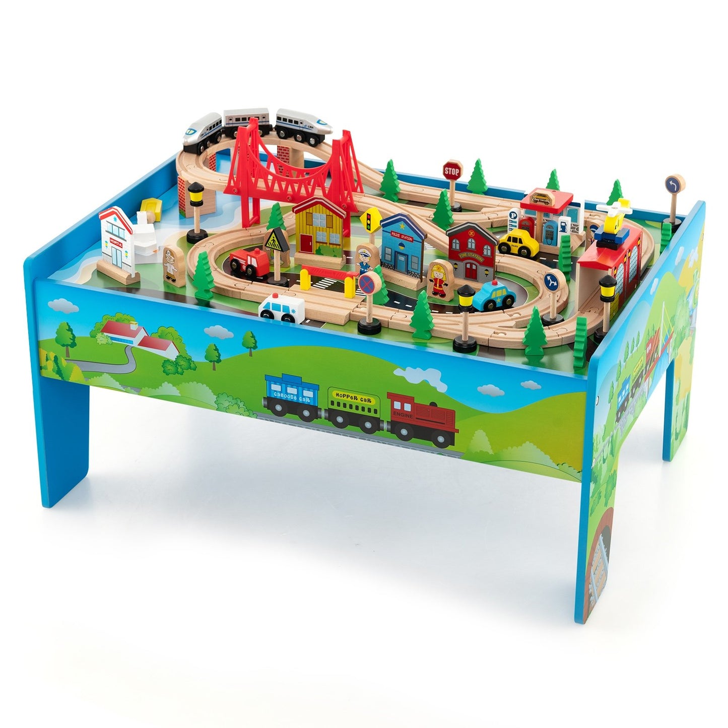 80-Piece Wooden Train Set and Table Learning Toys   at Gallery Canada