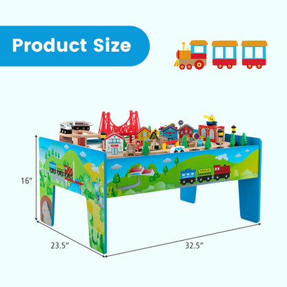 80-Piece Wooden Train Set and Table Learning Toys   at Gallery Canada