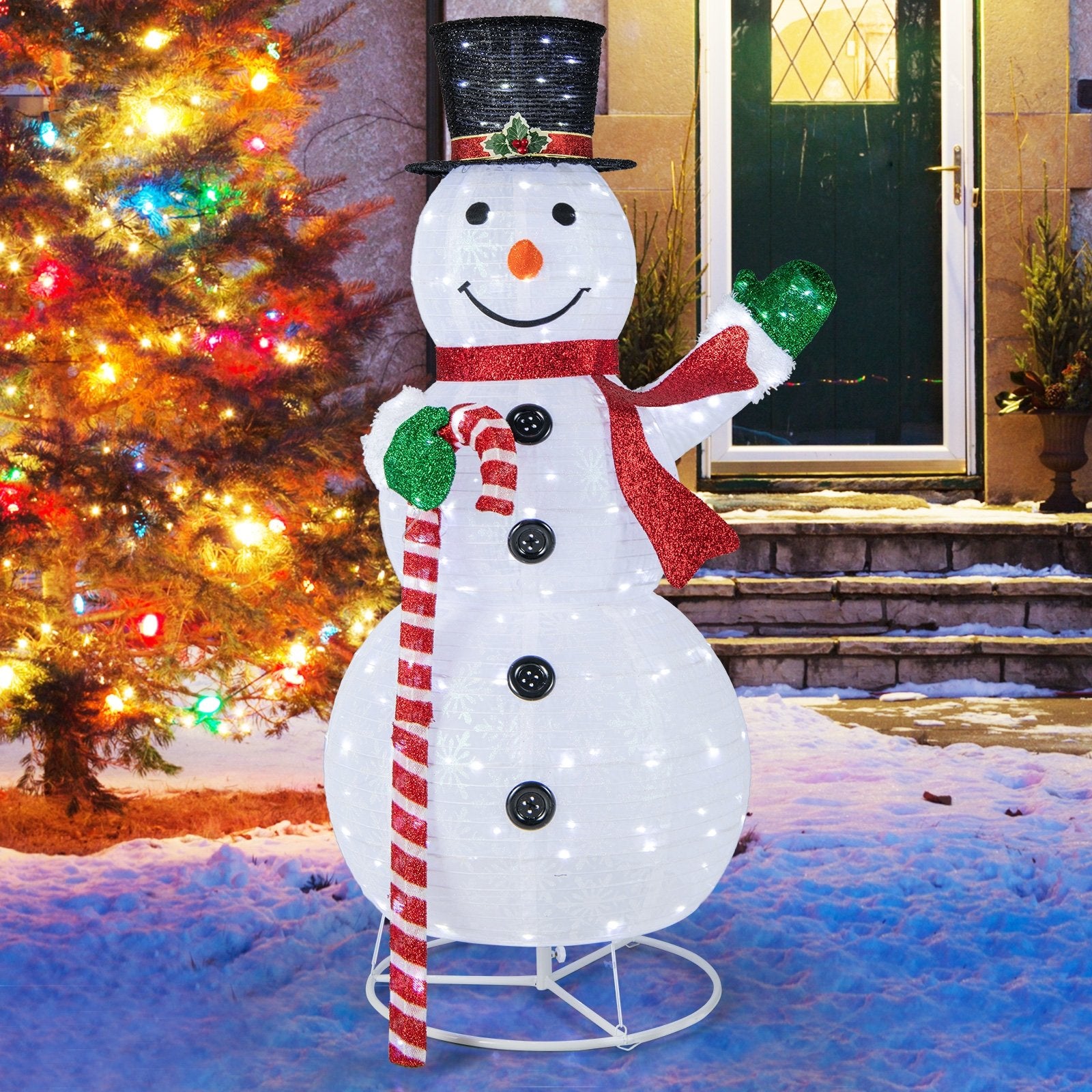 5 Feet Pop-up Christmas Snowman with 180 LED Lights, White Christmas Decor & Accessories   at Gallery Canada