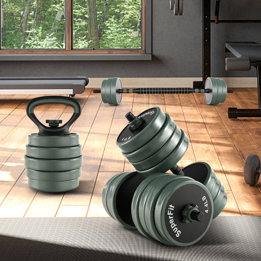 4 in 1 Adjustable Weight Dumbbell Set, Black & Gray Dumbbells Black & Gray  at Gallery Canada