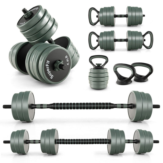 4 in 1 Adjustable Weight Dumbbell Set, Black & Gray Dumbbells Black & Gray  at Gallery Canada