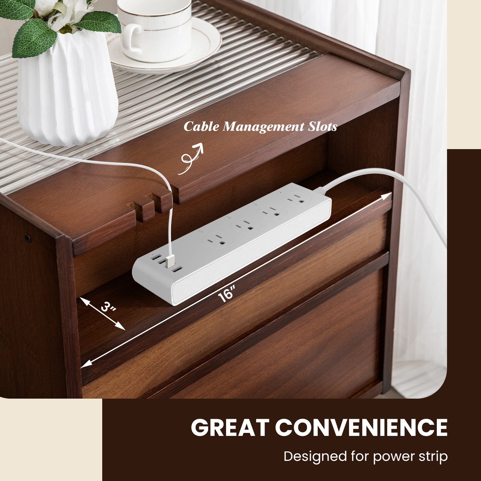2 Pieces Bamboo Rattan Nightstand with Drawer and Solid Wood Legs, Brown Nightstands at Gallery Canada