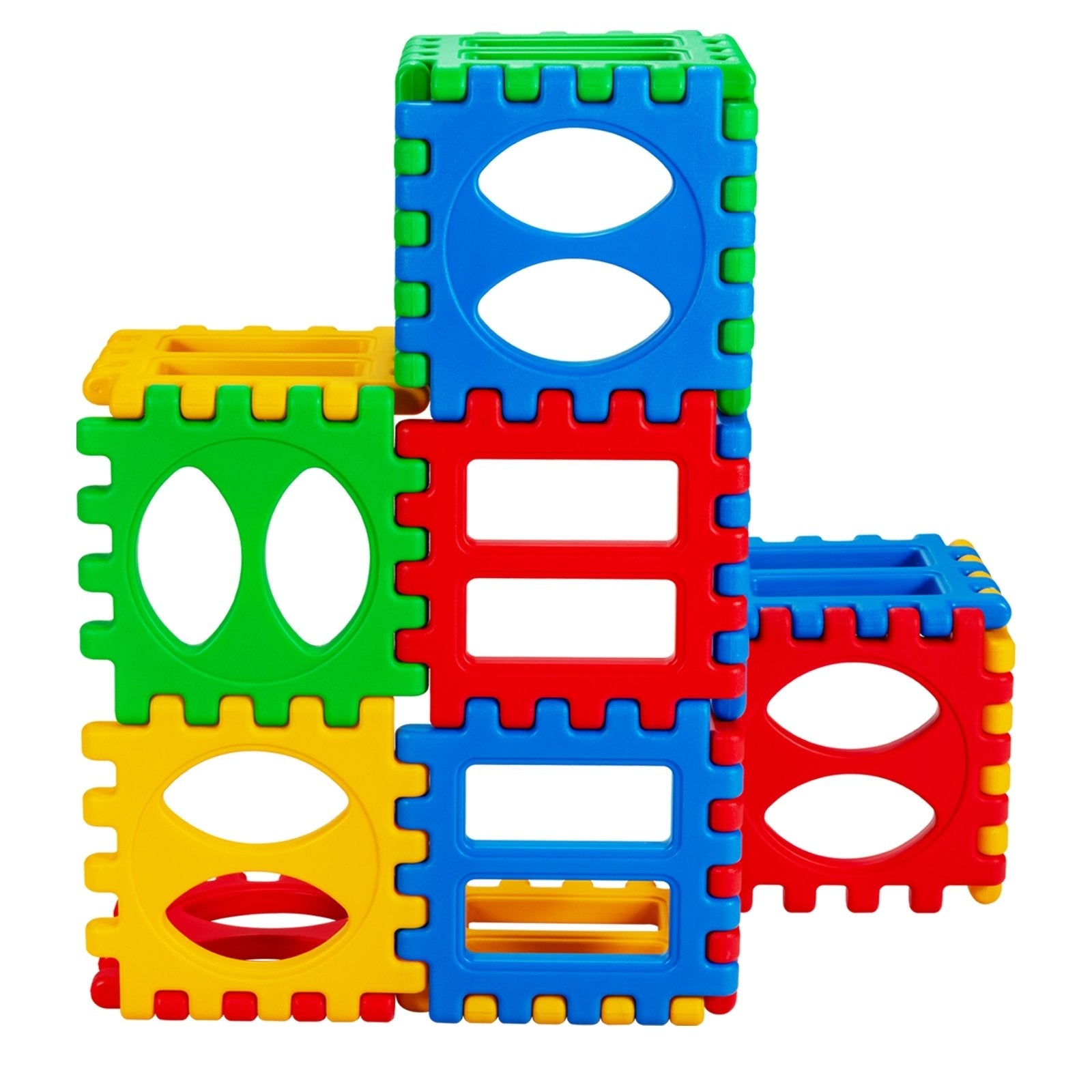 32 Pieces Big Waffle Block Set Kids Educational Stacking Building Toy, Multicolor Learning Toys   at Gallery Canada