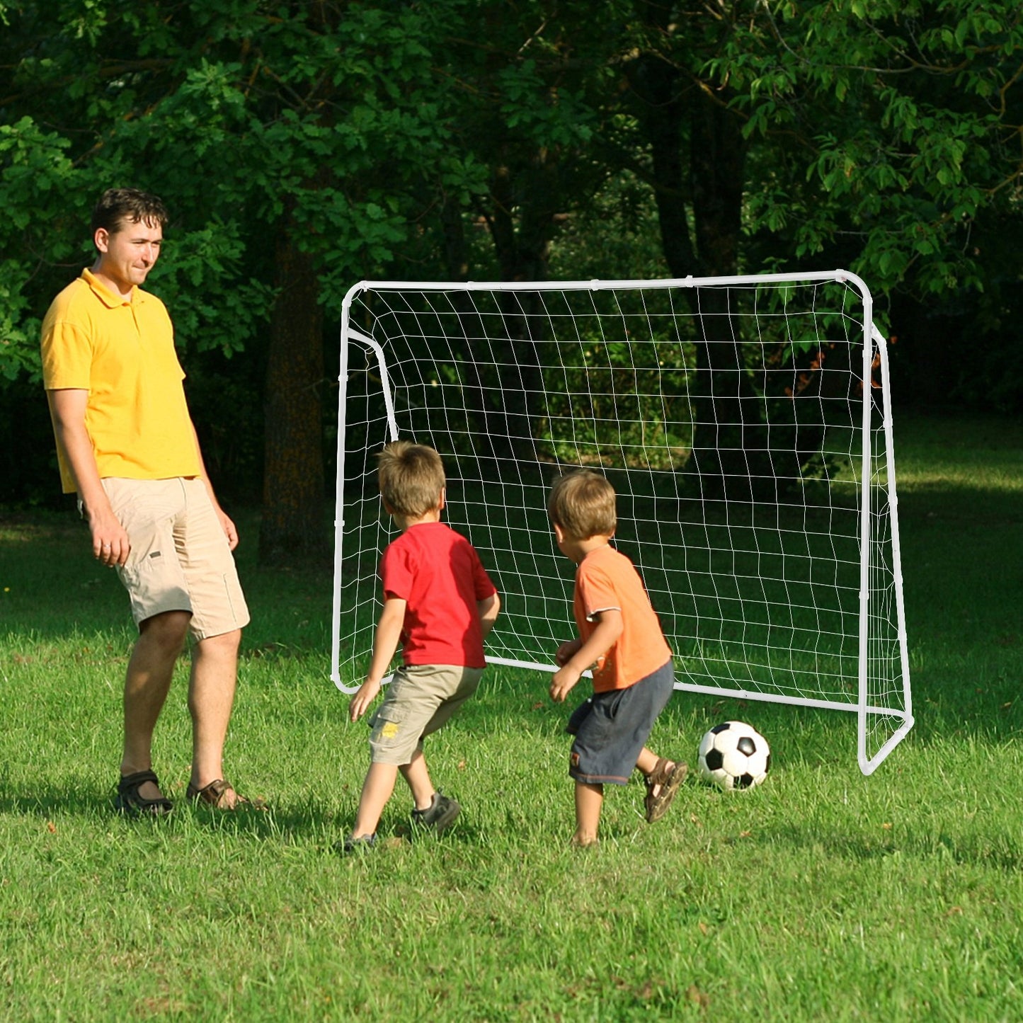 Soccer Goal for Backyard with Heavy Duty Frame and Ground Stakes, White Sport Equipments   at Gallery Canada